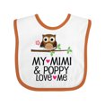 thumbnail image 1 of Inktastic Mimi and Poppy Love Me Grandchild Owl Girls Baby Bib, 1 of 4