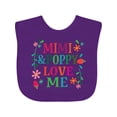 thumbnail image 1 of Inktastic Mimi and Poppy Love Me Granddaughter Girls Baby Bib, 1 of 4