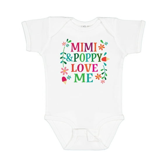 Inktastic Mimi and Poppy Love Me Granddaughter Girls Baby Bodysuit