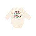 thumbnail image 1 of Inktastic Mimi and Poppy Love Me Granddaughter Girls Long Sleeve Baby Bodysuit, 1 of 5