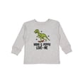 thumbnail image 1 of Inktastic Mimi and Poppy Love Me Grandson Boys Long Sleeve Toddler T-Shirt, 1 of 5