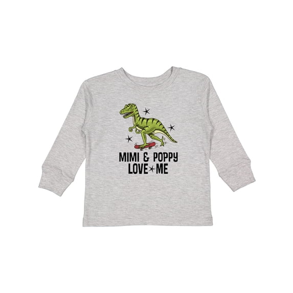 Inktastic Mimi and Poppy Love Me Grandson Boys Long Sleeve Toddler T-Shirt
