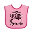 thumbnail image 1 of Inktastic Mimi and Pops Love Me Girls Baby Bib, 1 of 4