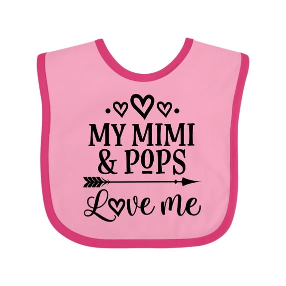 Inktastic Mimi and Pops Love Me Girls Baby Bib