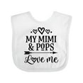 thumbnail image 1 of Inktastic Mimi and Pops Love Me Girls Baby Bib, 1 of 4