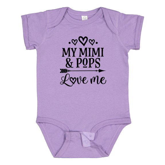 Inktastic Mimi and Pops Love Me Girls Baby Bodysuit