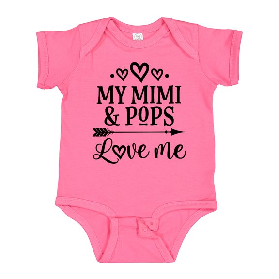 Inktastic Mimi and Pops Love Me Girls Baby Bodysuit