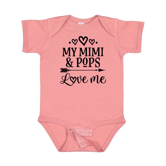 Inktastic Mimi and Pops Love Me Girls Baby Bodysuit