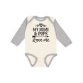 thumbnail image 1 of Inktastic Mimi and Pops Love Me Girls Long Sleeve Baby Bodysuit, 1 of 5