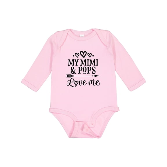 Inktastic Mimi and Pops Love Me Girls Long Sleeve Baby Bodysuit