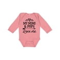 thumbnail image 1 of Inktastic Mimi and Pops Love Me Girls Long Sleeve Baby Bodysuit, 1 of 5