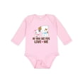 thumbnail image 1 of Inktastic Mimi and Pops Love Me Grandchild Girls Long Sleeve Baby Bodysuit, 1 of 5
