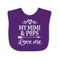 thumbnail image 1 of Inktastic Mimi and Pops Love Me Granddaughter Girls Baby Bib, 1 of 4