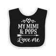 thumbnail image 1 of Inktastic Mimi and Pops Love Me Granddaughter Girls Baby Bib, 1 of 4