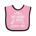 thumbnail image 1 of Inktastic Mimi and Pops Love Me Granddaughter Girls Baby Bib, 1 of 4