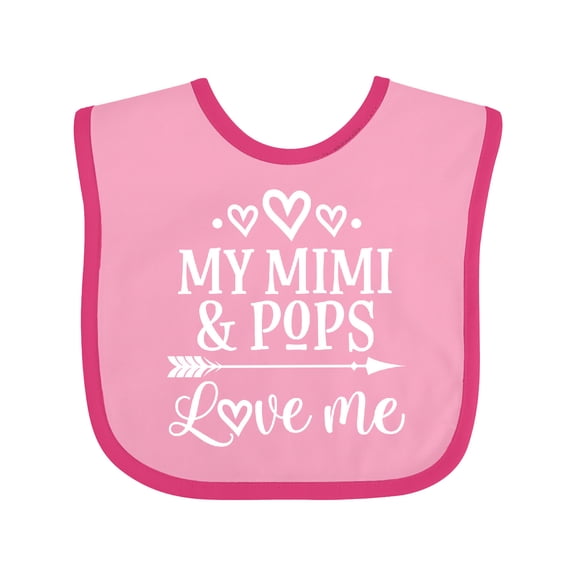 Inktastic Mimi and Pops Love Me Granddaughter Girls Baby Bib