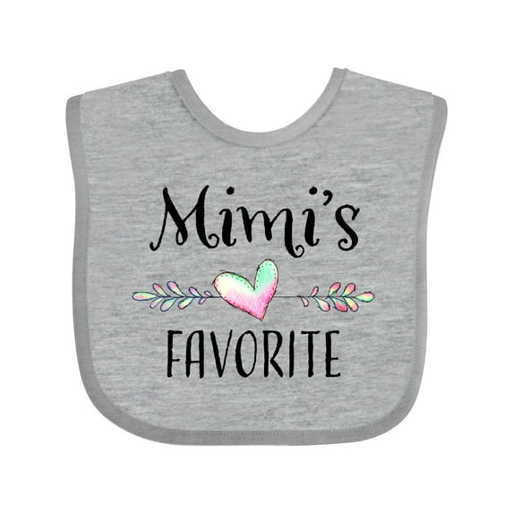 Inktastic Mimi's Favorite- Heart Grandchild Boys or Girls Baby Bib