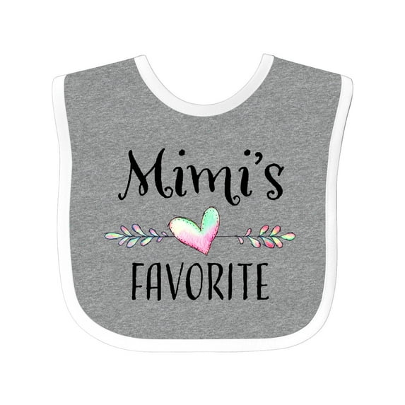 Inktastic Mimi's Favorite- Heart Grandchild Boys or Girls Baby Bib