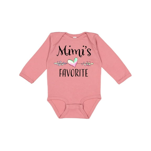 Inktastic Mimi's Favorite- Heart Grandchild Boys or Girls Long Sleeve Baby Bodysuit