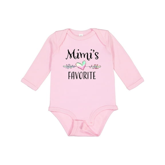 Inktastic Mimi's Favorite- Heart Grandchild Boys or Girls Long Sleeve Baby Bodysuit