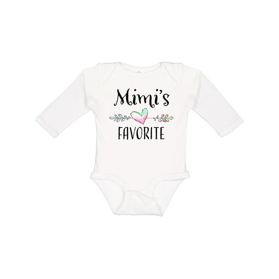 Inktastic Mimi's Favorite- Heart Grandchild Boys or Girls Long Sleeve Baby Bodysuit