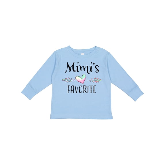 Inktastic Mimi's Favorite Heart Grandchild Boys or Girls Long Sleeve Toddler T-Shirt