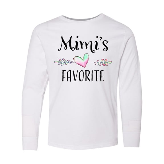 Inktastic Mimi's Favorite- Heart Grandchild Long Sleeve Youth T-Shirt