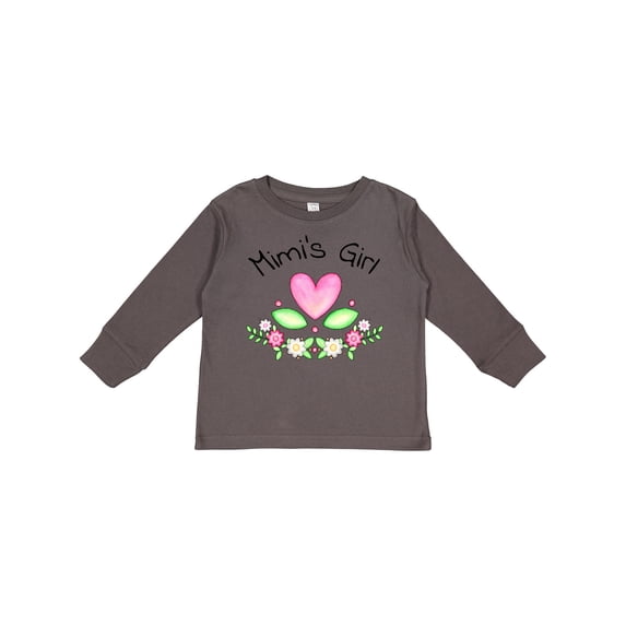 Inktastic Mimi's Girl Heart Flowers Girls Long Sleeve Toddler T-Shirt