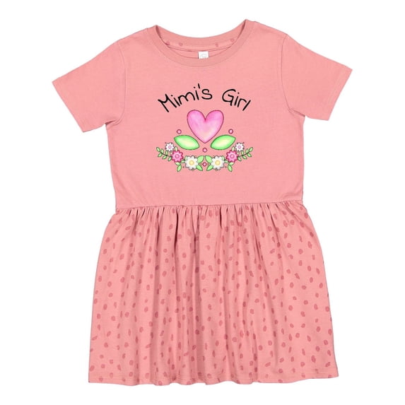 Inktastic Mimi's Girl Heart Flowers Girls Toddler Dress