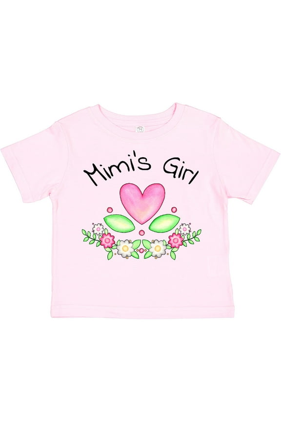 Mimi's Girl Heart Flowers Girls Toddler T-Shirt