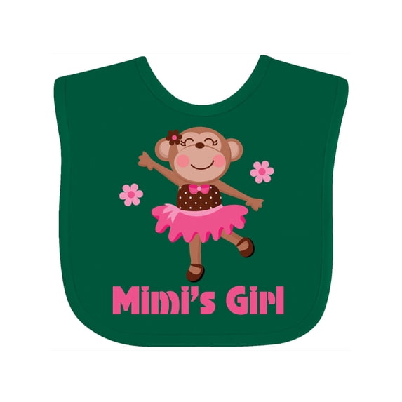 Inktastic Mimi's Girl Monkey Girls Baby Bib