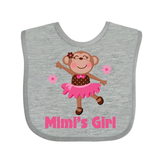 Inktastic Mimi's Girl Monkey Girls Baby Bib
