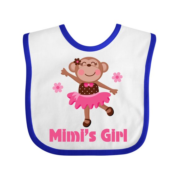 Inktastic Mimi's Girl Monkey Girls Baby Bib