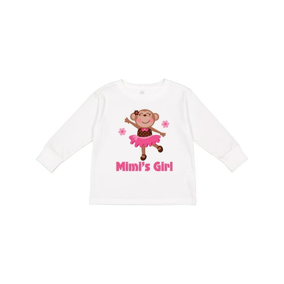 Inktastic Mimi's Girl Monkey Girls Long Sleeve Toddler T-Shirt
