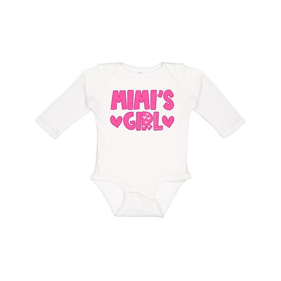 Inktastic Mimi's Girl Pink with Hearts Girls Long Sleeve Baby Bodysuit