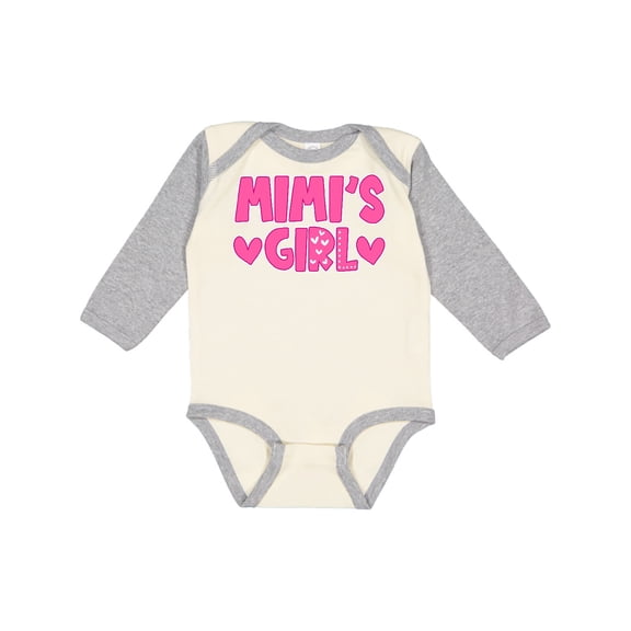 Inktastic Mimi's Girl Pink with Hearts Girls Long Sleeve Baby Bodysuit