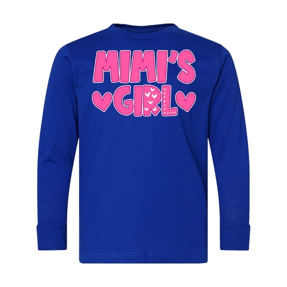 Inktastic Mimi's Girl Pink with Hearts Long Sleeve Youth T-Shirt