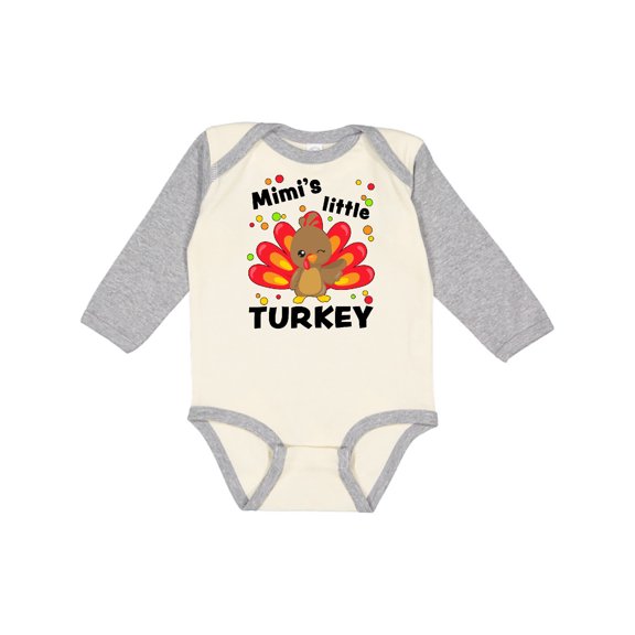 Inktastic Mimi's Little Turkey Boys or Girls Long Sleeve Baby Bodysuit