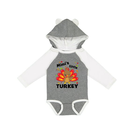 Inktastic Mimi's Little Turkey Boys or Girls Long Sleeve Baby Bodysuit