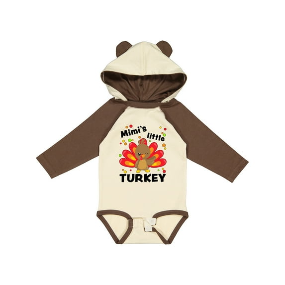 Inktastic Mimi's Little Turkey Boys or Girls Long Sleeve Baby Bodysuit