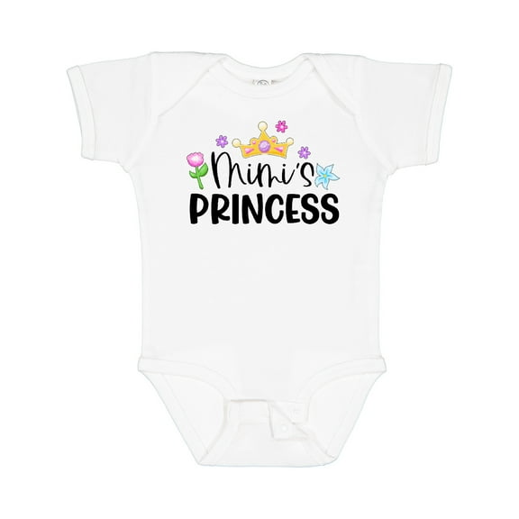 Inktastic Mimi's Princess Crown and Flowers Girls Baby Bodysuit