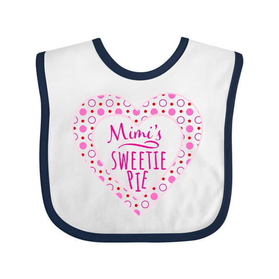Inktastic Mimi's Sweetie Pie with Pink Hearts Boys or Girls Baby Bib
