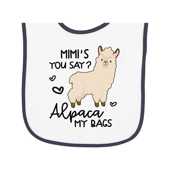Inktastic Mimi's You Say Alpaca My Bags Baby Terry Cloth Bib