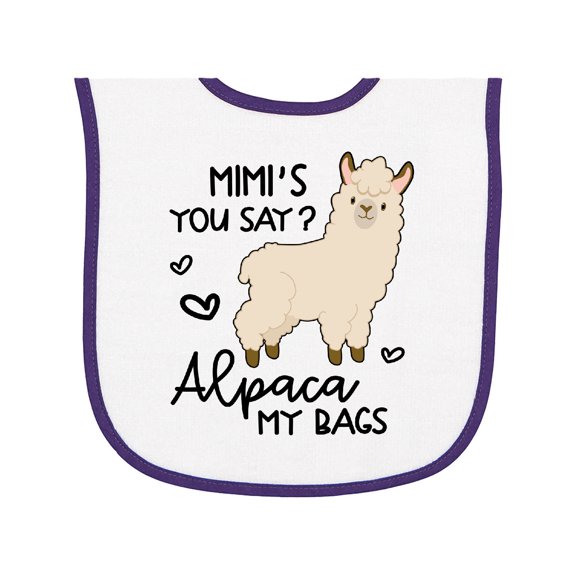 Inktastic Mimi's You Say Alpaca My Bags Baby Terry Cloth Bib