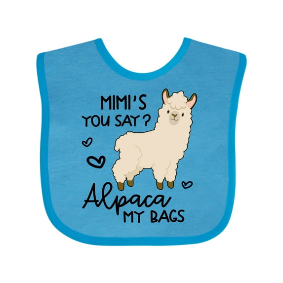 Inktastic Mimi's You Say Alpaca My Bags Boys or Girls Baby Bib
