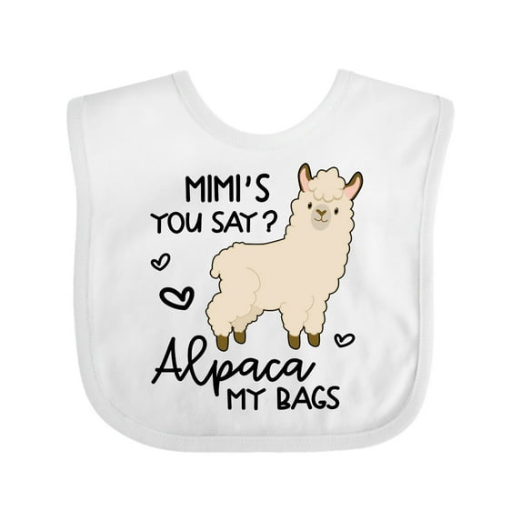 Inktastic Mimi's You Say Alpaca My Bags Boys or Girls Baby Bib