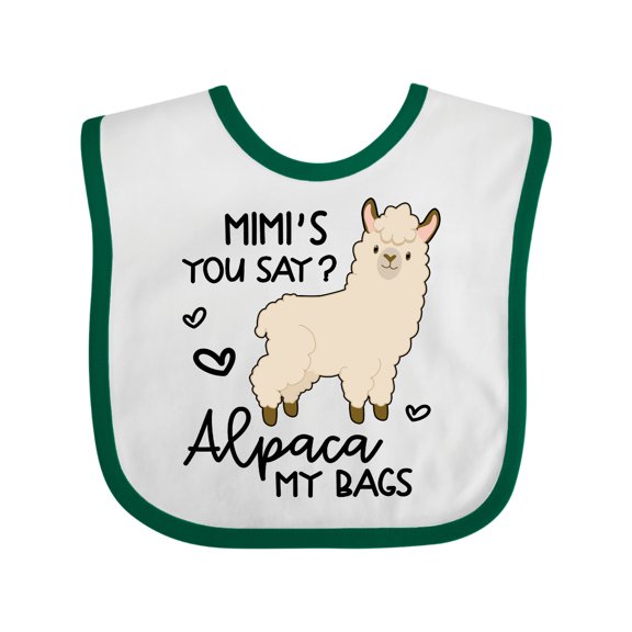Inktastic Mimi's You Say Alpaca My Bags Boys or Girls Baby Bib
