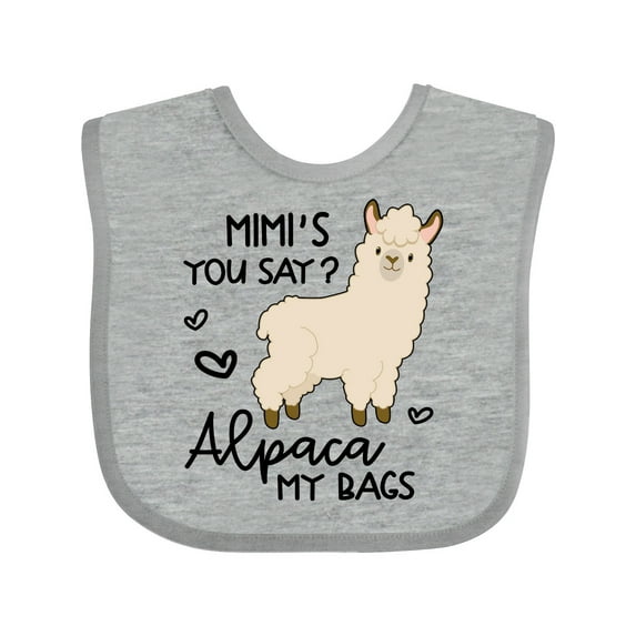 Inktastic Mimi's You Say Alpaca My Bags Boys or Girls Baby Bib