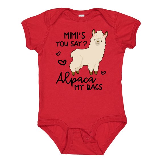 Inktastic Mimi's You Say Alpaca My Bags Boys or Girls Baby Bodysuit