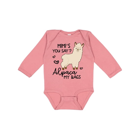 Inktastic Mimi's You Say Alpaca My Bags Boys or Girls Long Sleeve Baby Bodysuit